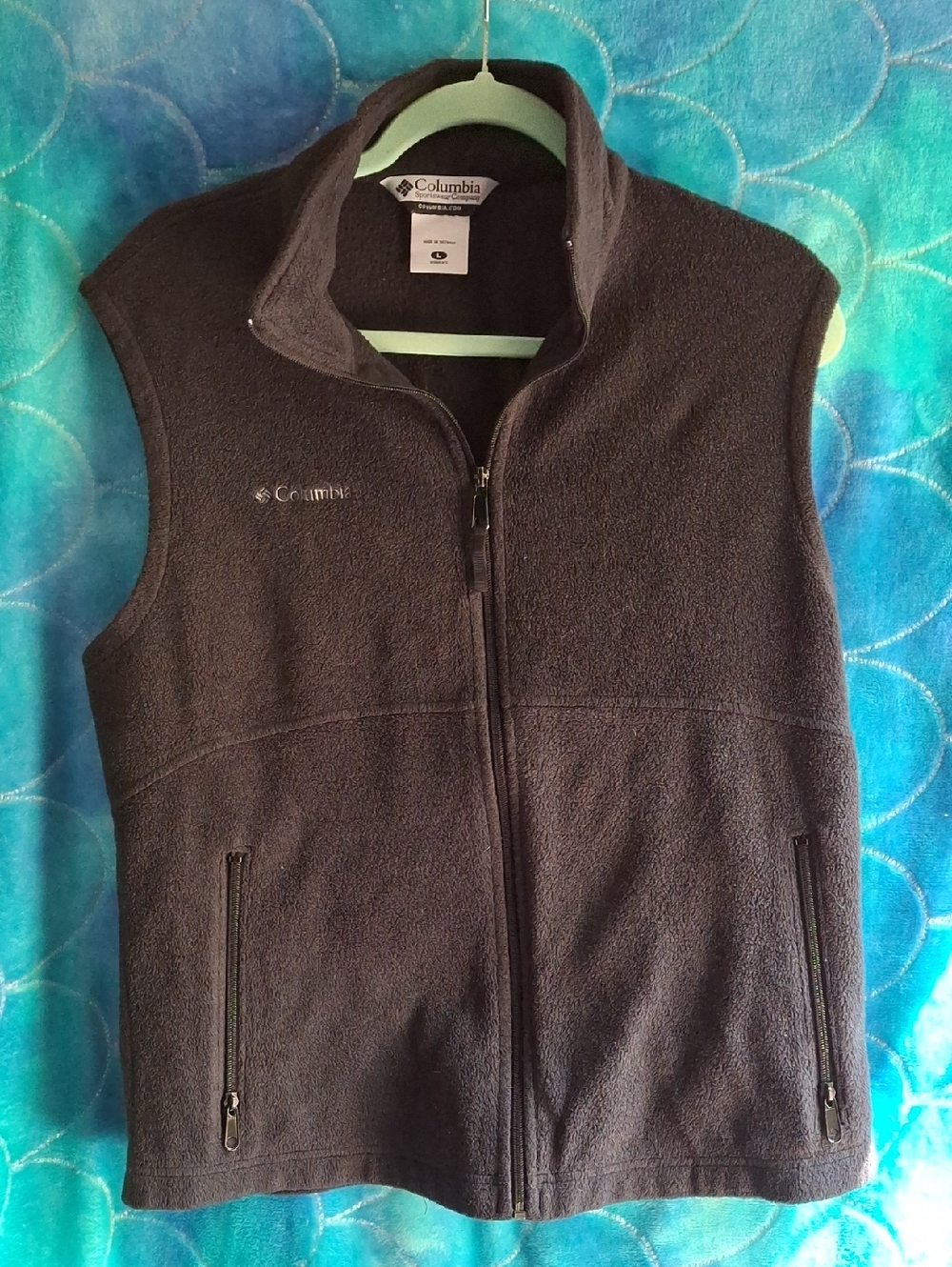 Columbia Black Fleece Vest with Full Zip
